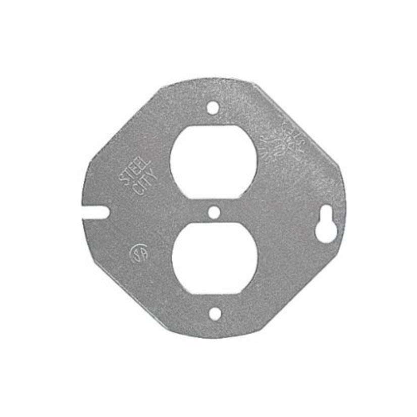 Thomas & Betts Steel City® 5402-LR Center Blanked Flat Box Cover, 4 in Dia, Steel